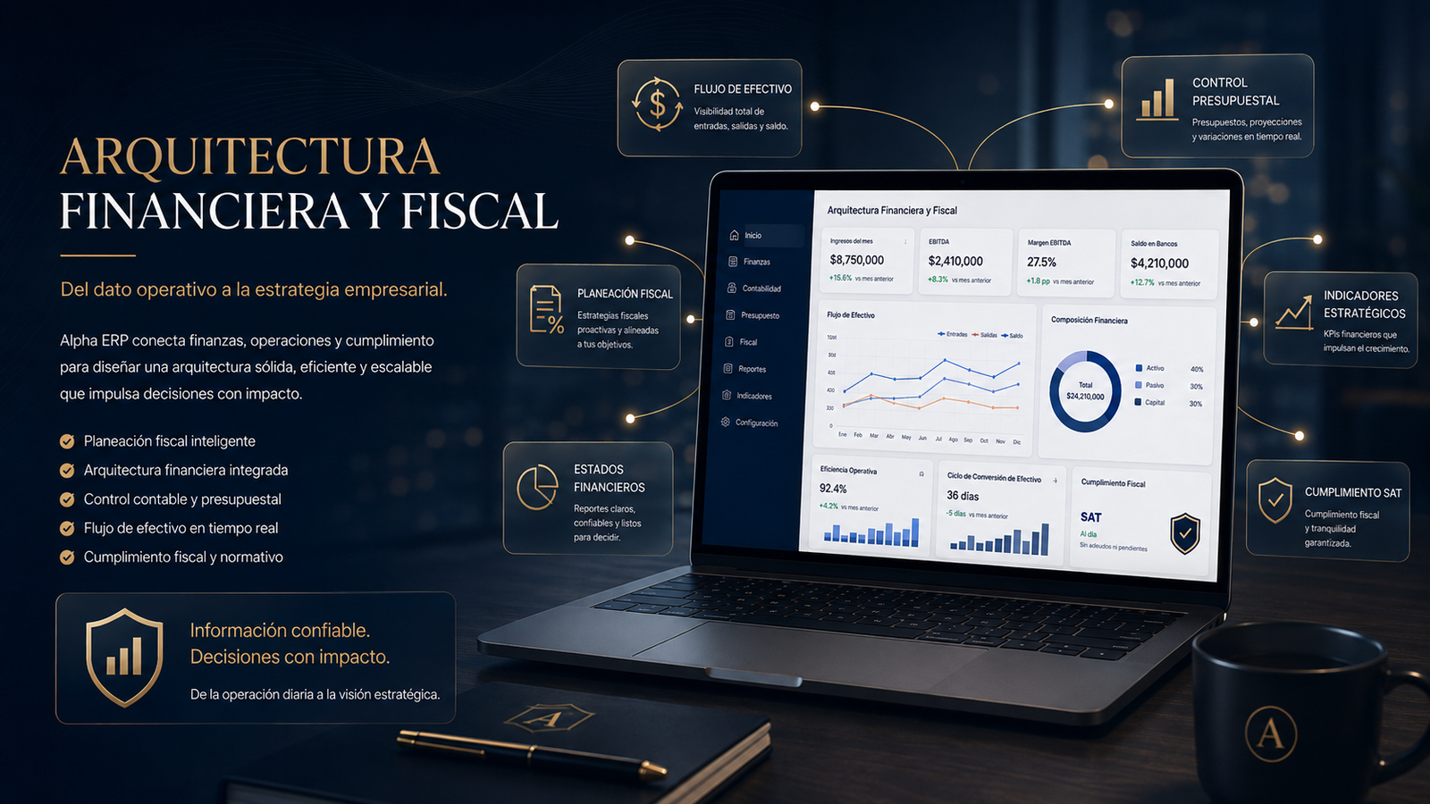 Arquitectura financiera y fiscal apoyada en Alpha ERP